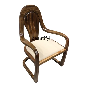 Новый набор столов-стульев в китайском стиле Офисный стул из массива дерева Домашний антикварный стул для отдыха Стул для учебы Zen Модель