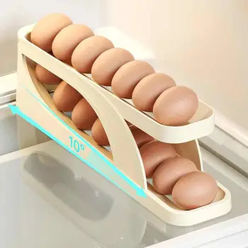  Новый холодильник Стойка для хранения яиц Держатель для хранения яиц Rolldown Дозатор яиц Холодильник Ящик для хранения