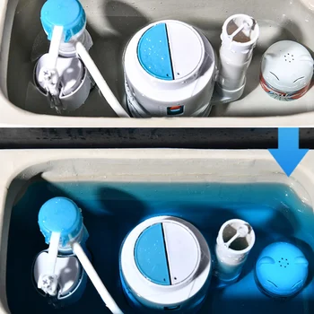 Очиститель бачка унитаза Средство для чистки туалета в ванной комнате Растительное ароматическое моющее средство для бачка унитаза в ванной комнате Синие чистые пузырьки