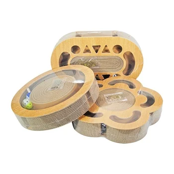  портативная коробка проигрывателя Мульти гофрированная игра с шариковой дорожкой Форма многоугольника Когтеточка для кошек