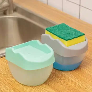 Пресс Дозатор мыла с губкой Контейнер для мытья посуды Кухонная посудомоечная машина