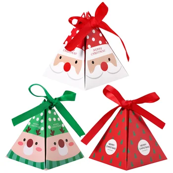 Рождественские бумажные коробки Вечеринка Подарки Угощения Конфеты Шоколад Лакомства Коробки Принадлежности для вечеринок