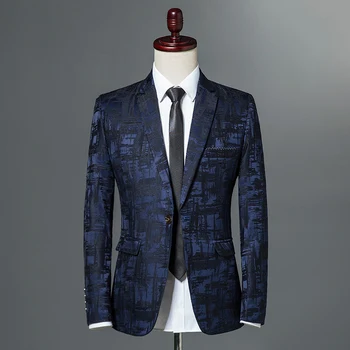 Роскошный блейзер для вечеринок, смокинг, 2023 классический ретро тонкий пиджак, мужской повседневный пиджак с принтом, размер 5XL