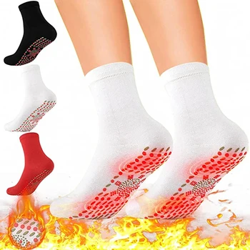 Самонагревающиеся носки Мужчины Женщины Массаж ног Магнитная терапия Носки для здоровья Нескользящие точки Снимают усталость Зимняя лихорадка Теплое снаряжение