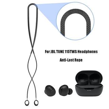 Силиконовый ремешок для висячей шеи с защитой от потери веревки для JBL Tune 115TWS Wireless Bluetooth-совместимый шнур для наушников
