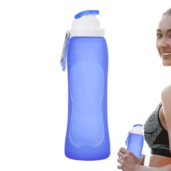  Складная бутылка для воды Силиконовая складная бутылка для воды Складная 500 мл герметичная портативная спортивная бутылка для воды для бега