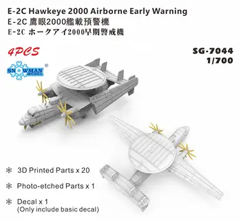 Снеговик SG-7044 Масштаб 1/700 E-2C Hawkeye 2000 Воздушное раннее радиолокационное обнаружение