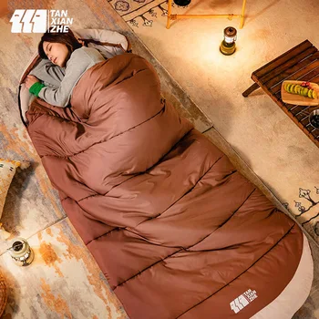 Спальный мешок для взрослых зимой утолщенный для взрослых, чтобы повысить устойчивость к холоду в кемпинге на открытом воздухе Общее тепло