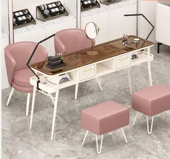Стол для ногтей стол мода сеть знаменитостей Набор столиков и стульев для ногтей легкий роскошный простой маникюрный магазин специальный стол