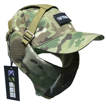 Тактическая маска из стальной проволоки Защита лица и ушей Интегрированная наружная защита Дышащая маска для половины лица