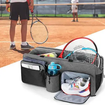 Теннисная сумка Теннисная сумка через плечо Носитель ракеты для удержания Пиклбол Теннис Бадминтон Ракетки Мячи Подарочные пакеты