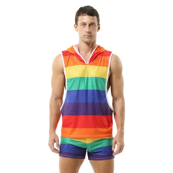 Тренажерный зал Ropa Hombre Rainbow Одежда Мужские майки Camisetas Sin Mangas Дышащий баскетбол Рубашка без рукавов Набор для бодибилдинга