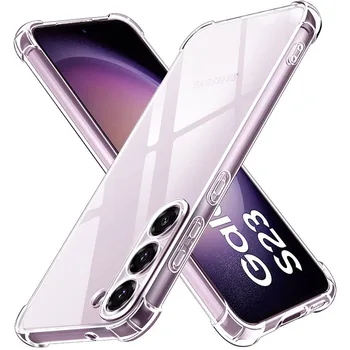 Ударопрочный прозрачный силиконовый чехол для Samsung Galaxy S24 S23 S22 S21 S20 Note 20 Ultra S10 S9 S8 10 Plus 9 8 S7 Ультратонкая крышка