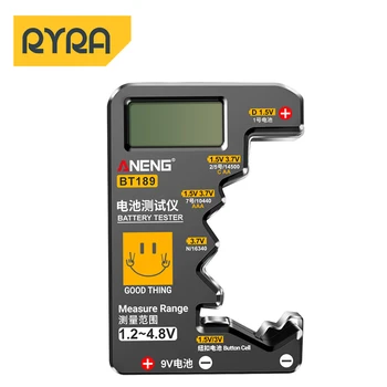 Цифровой тестер батареи ЖК-дисплей AA / AAA / 9 В / 1,5 В Кнопка Батарея Проверка емкости Детектор емкости Тестер конденсаторов
