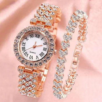 Часы для женских часов 2023 Самые продаваемые продукты Роскошные часы Роскошный бренд Reloj Mujer Часы Браслет Набор Бриллиантовый стальной ремешок