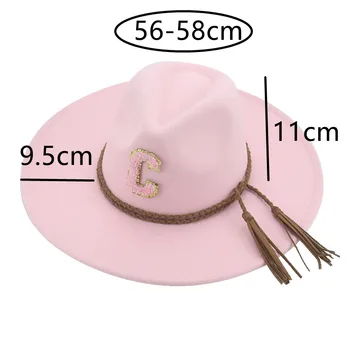 Шляпа Шляпы для женщин Fedoras Большие поля 9,5 см Сплошная буква C Ремешок Вестерн Ковбой Панама Роскошные повседневные женские шляпы Sombreros De Mujer